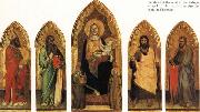 Andrea di Orcagna Madonna and Child Enthroned with Two Angels and SS.Andrew,Nicholas,john the Baptist and James oil painting picture wholesale